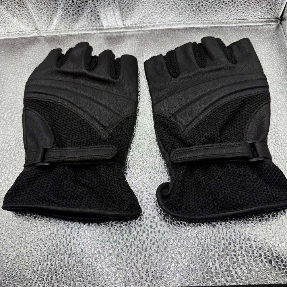 Tourmaster Gel Cruiser Fingerless Motorcycle Riding Gloves Black XXL 12 Leather